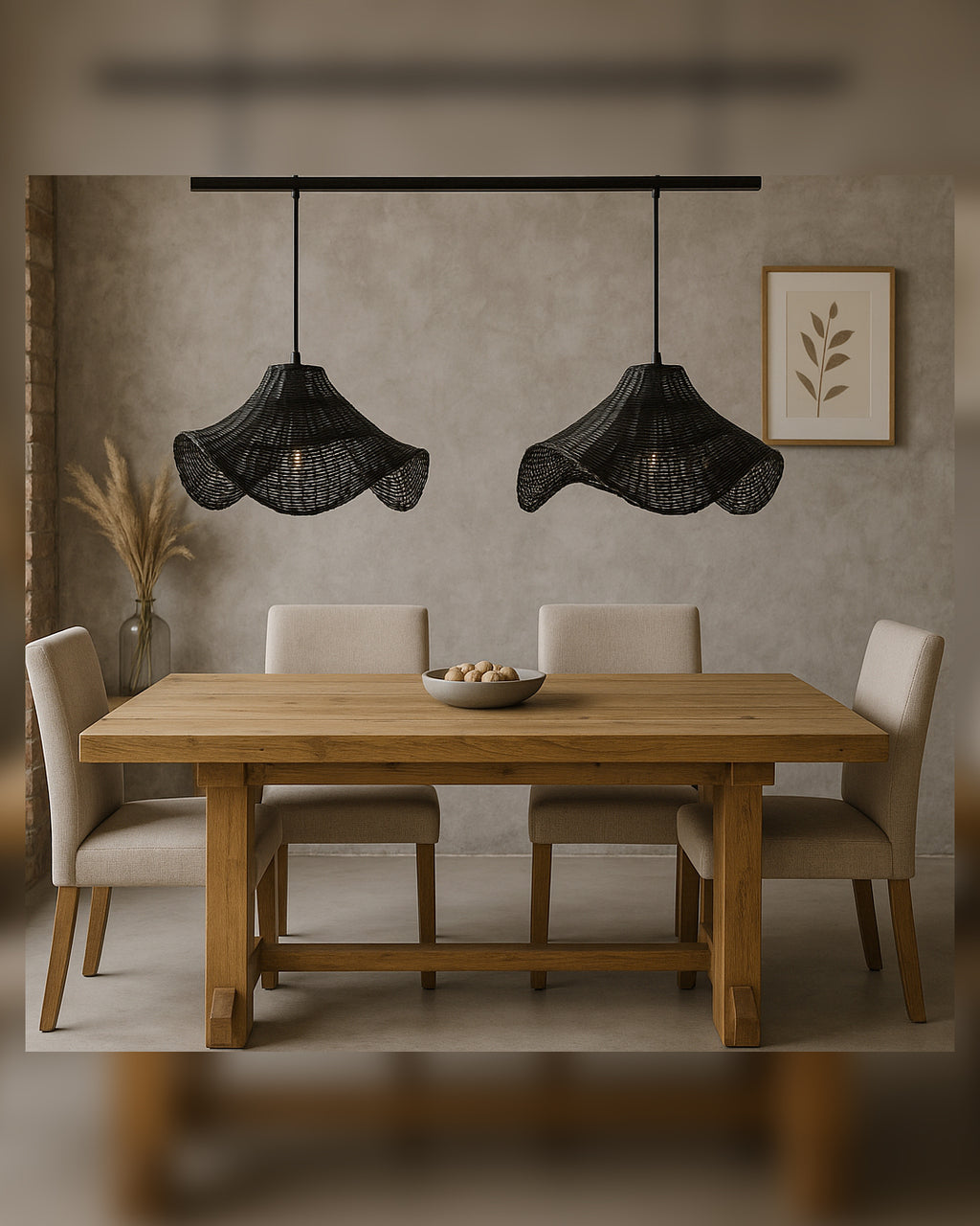 Lámpara Colgante Dúo Mantarrayas en Barra