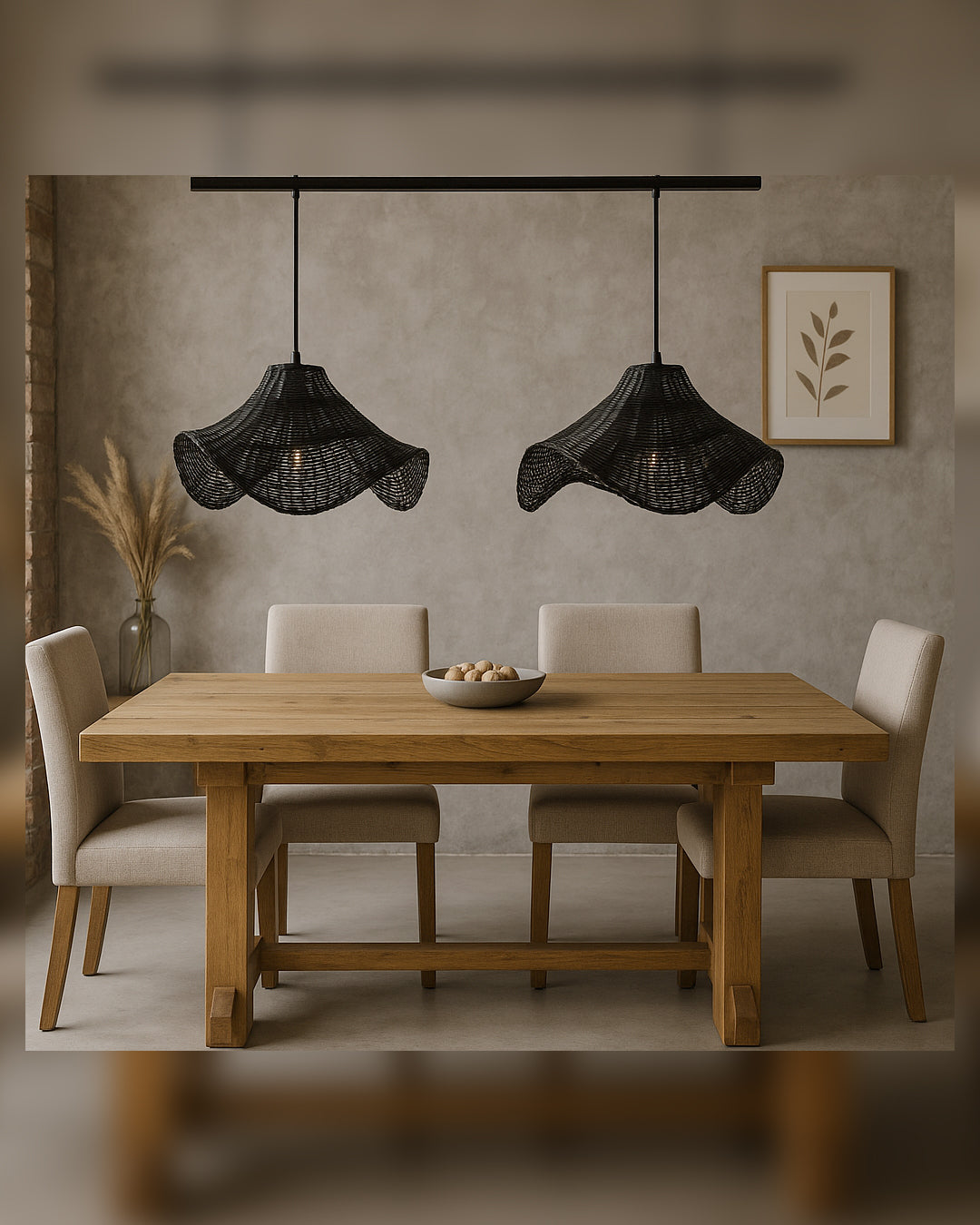 Lámpara Colgante Dúo Mantarrayas en Barra