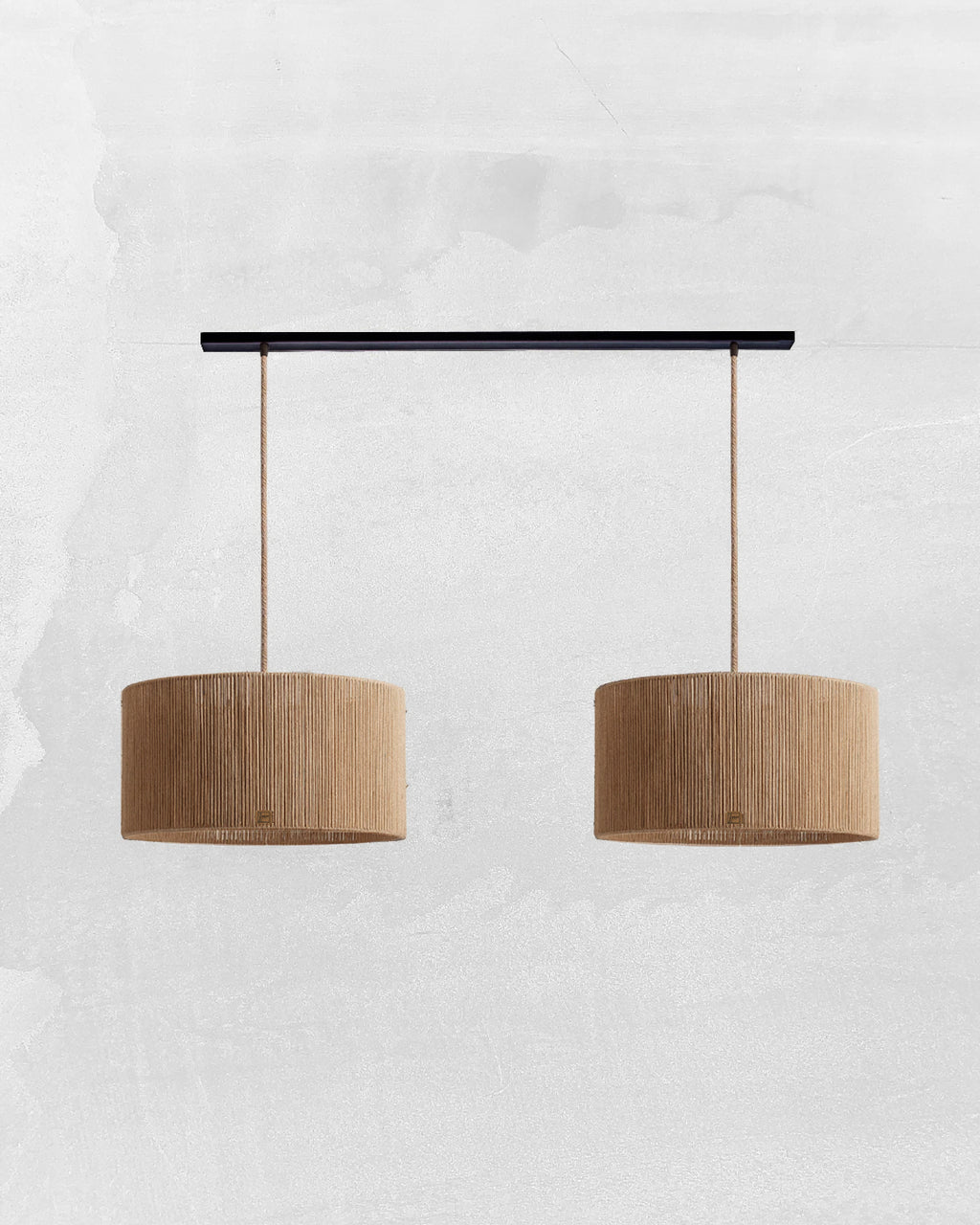 Lámpara Colgante Dúo Cilindrica en Barra