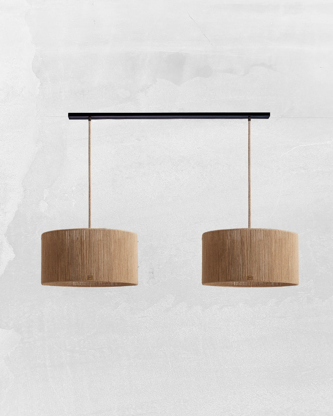 Lámpara Colgante Dúo Cilindrica en Barra