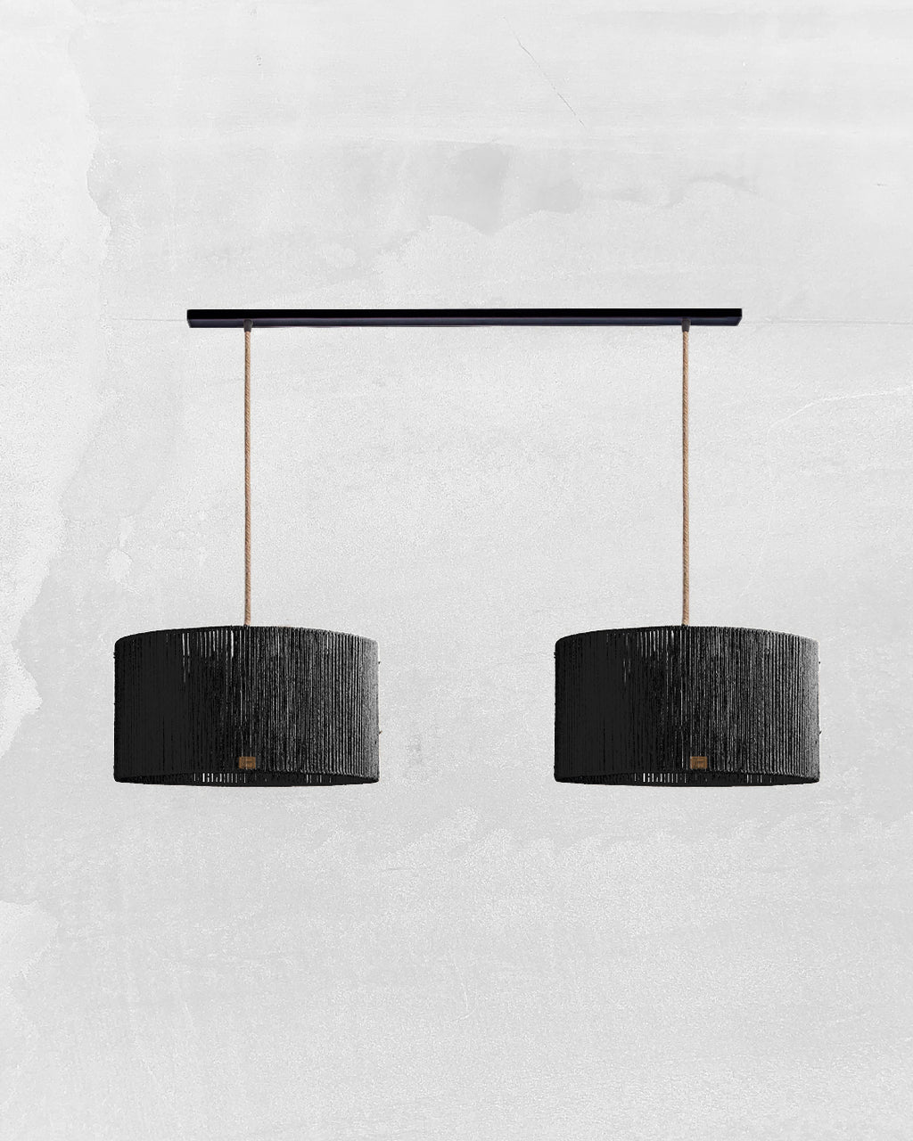 Lámpara Colgante Dúo Cilindrica en Barra