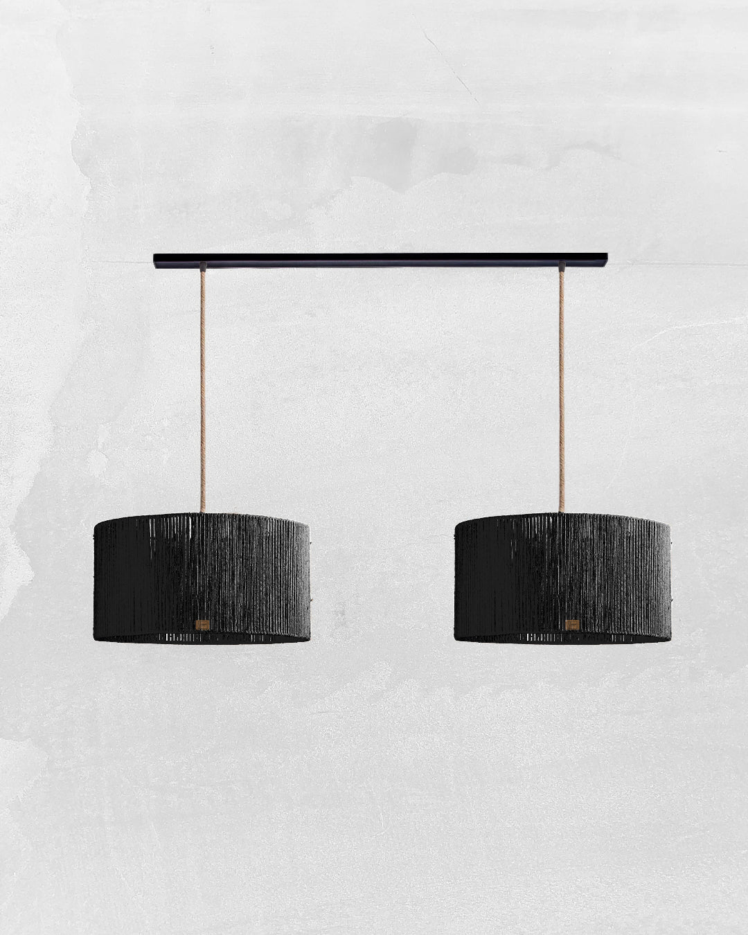 Lámpara Colgante Dúo Cilindrica en Barra
