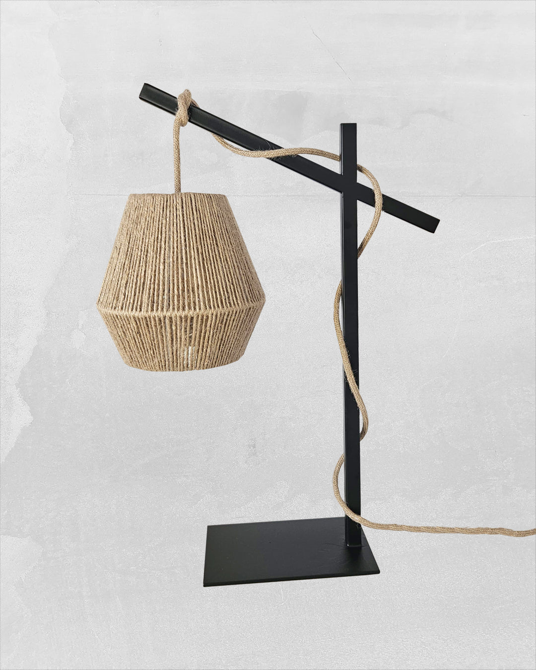 Lámpara Sobremesa Cruceta Yute Natural