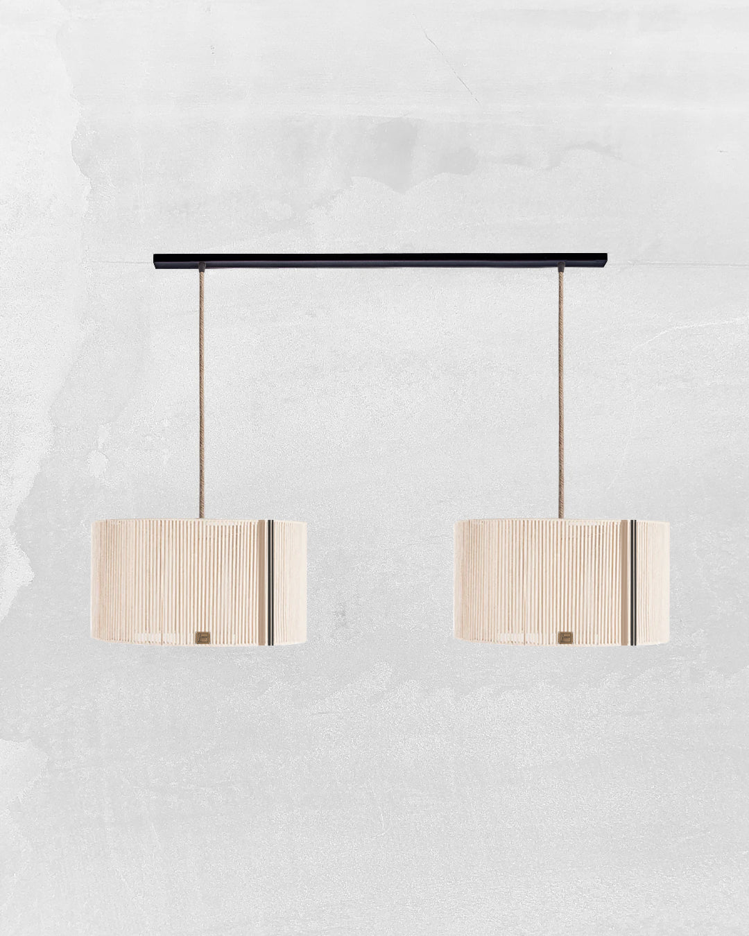 Lámpara Colgante Dúo Cilindrica en Barra