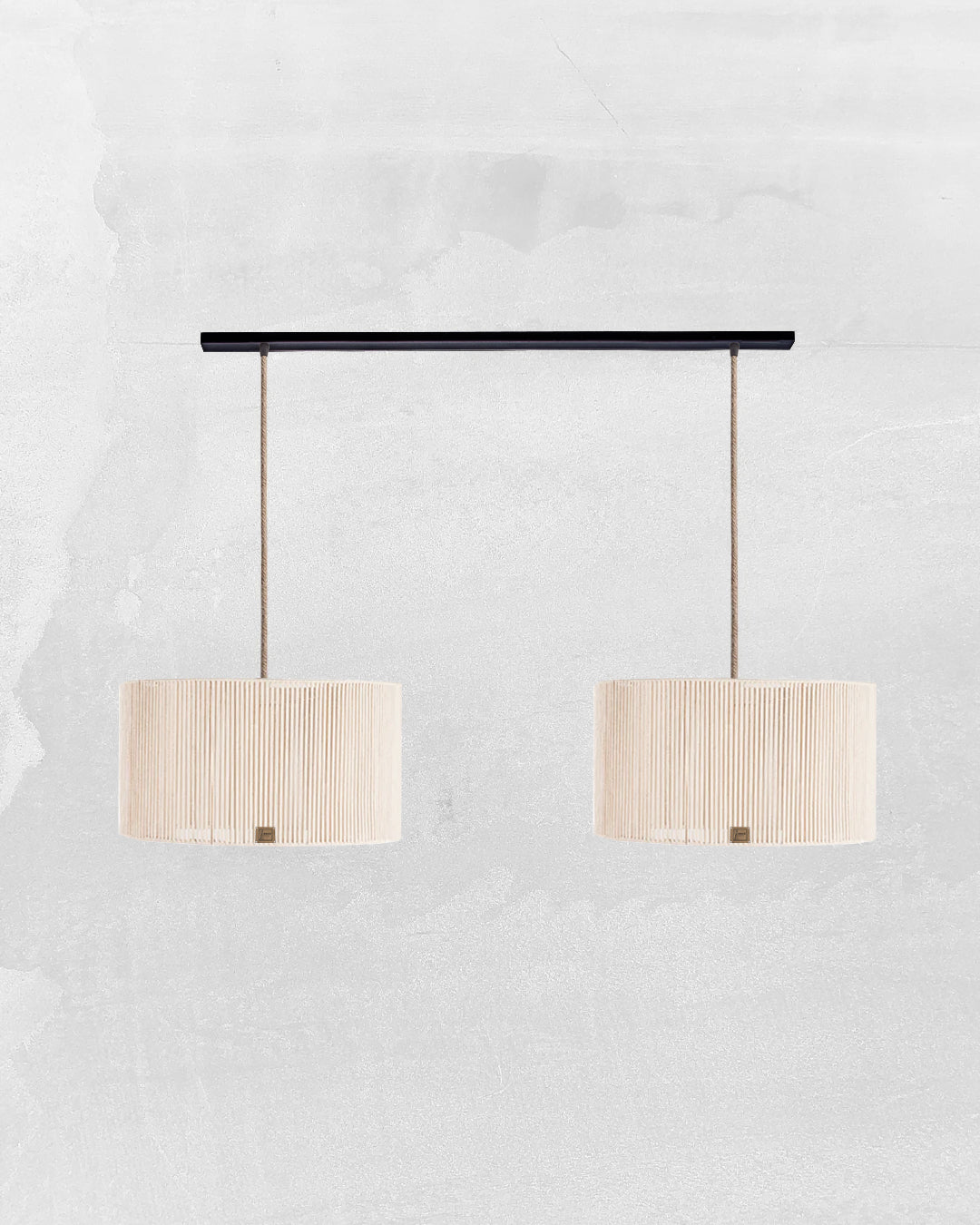 Lámpara Colgante Dúo Cilindrica en Barra