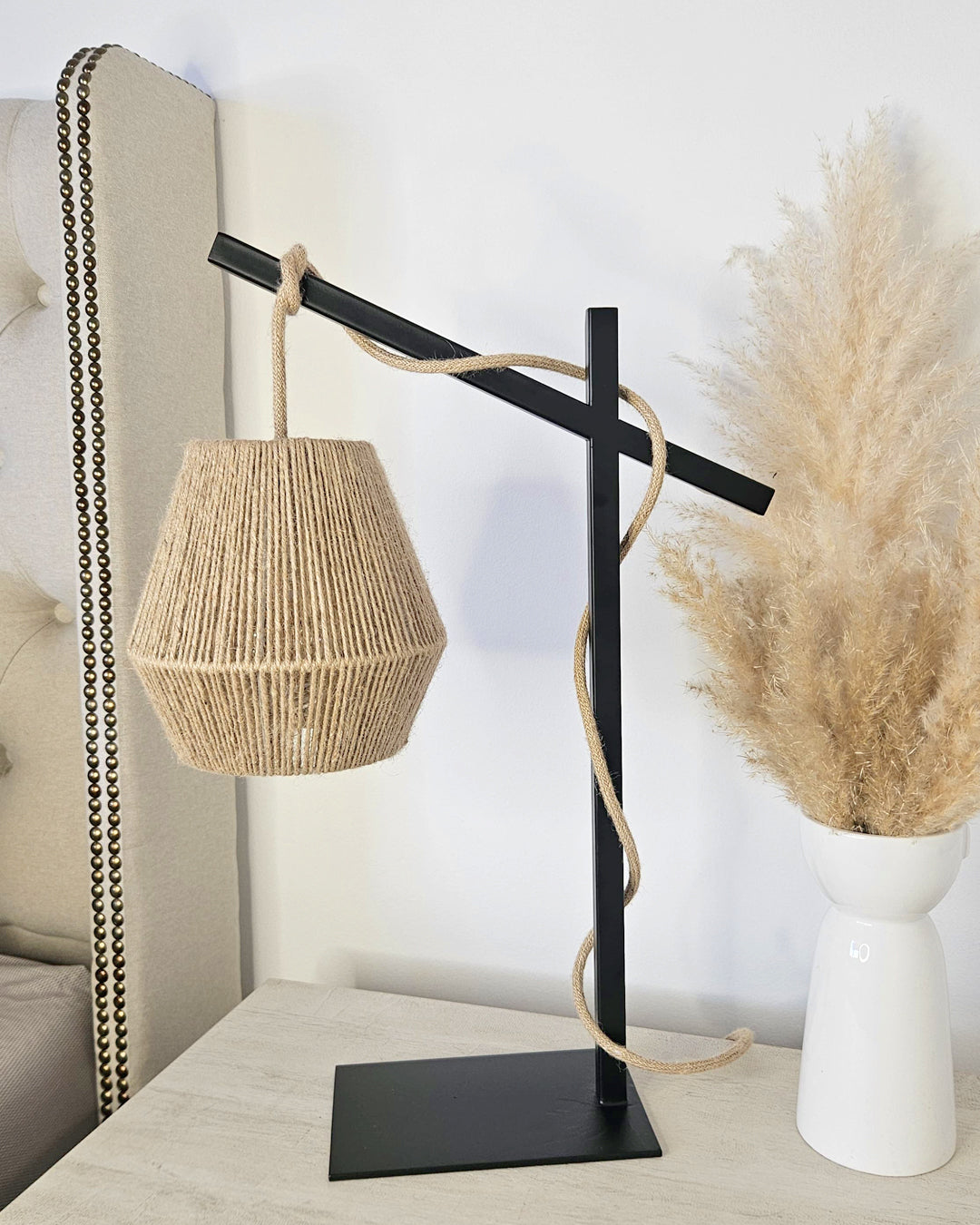 Lámpara Sobremesa Cruceta Yute Natural