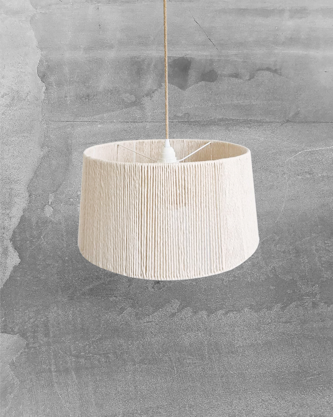 Lámpara Colgante Chic Semi Cónica 40 x 45 x 23 Algodón Crudo Sin fuelle