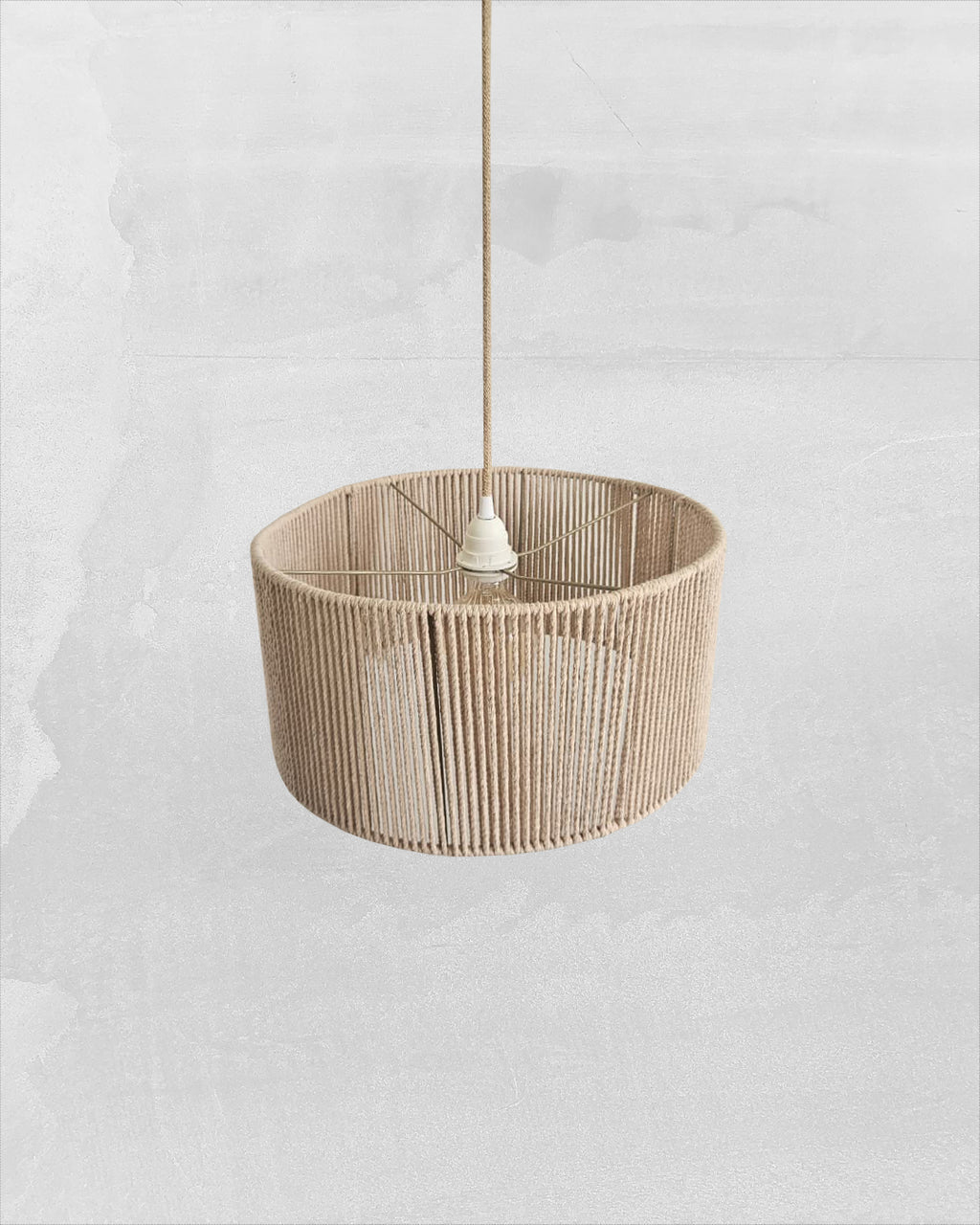 Lámpara Colgante Chic Cilíndrica 40 x 20 Algodón Sin fuelle