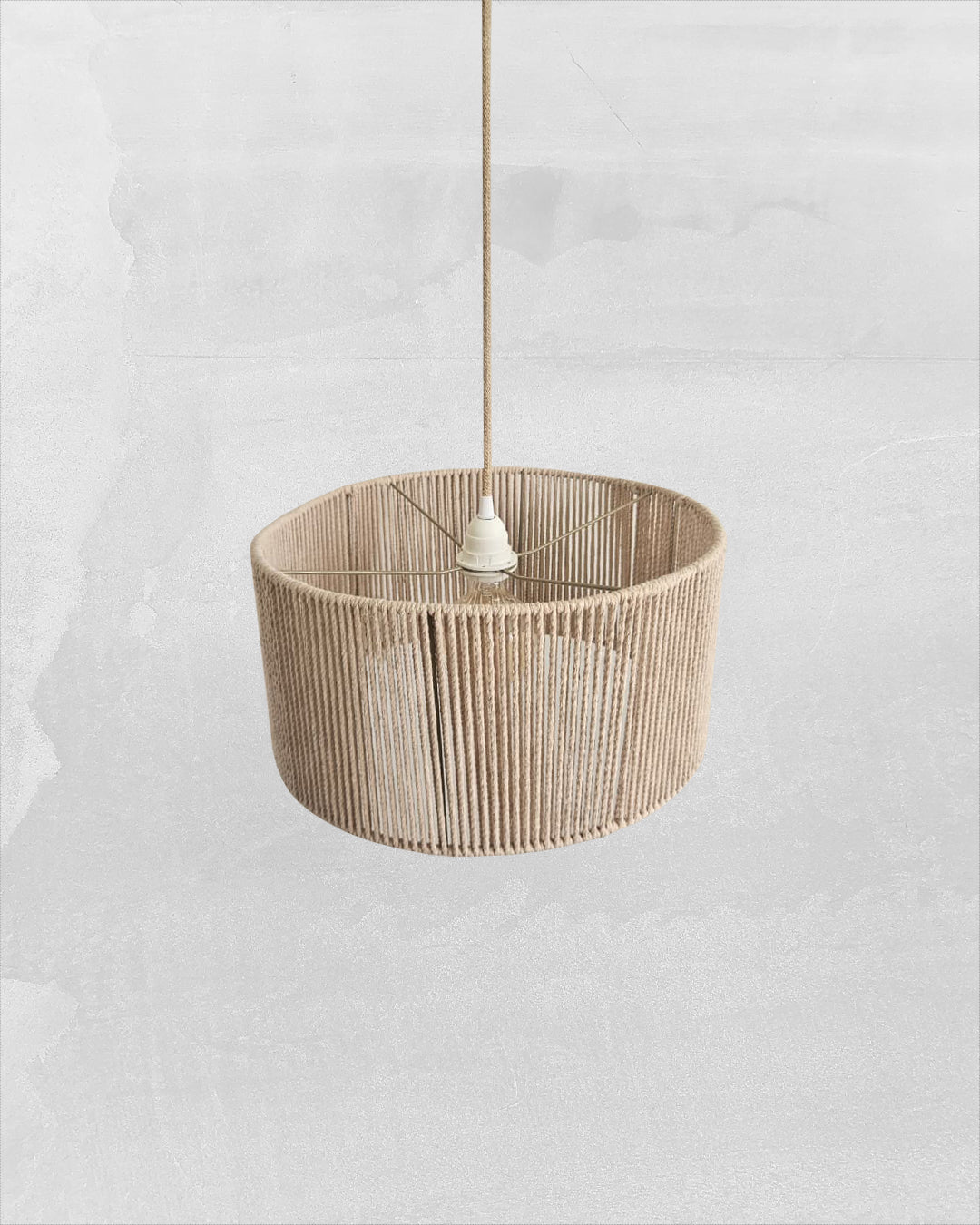 Lámpara Colgante Chic Cilíndrica 40 x 20 Algodón Sin fuelle