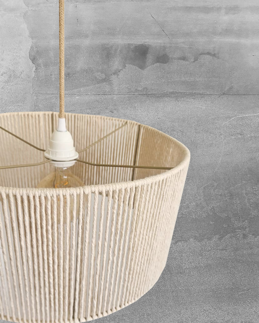 Lámpara Colgante Chic Cilindrica 40 x 20 Algodón Sin fuelle