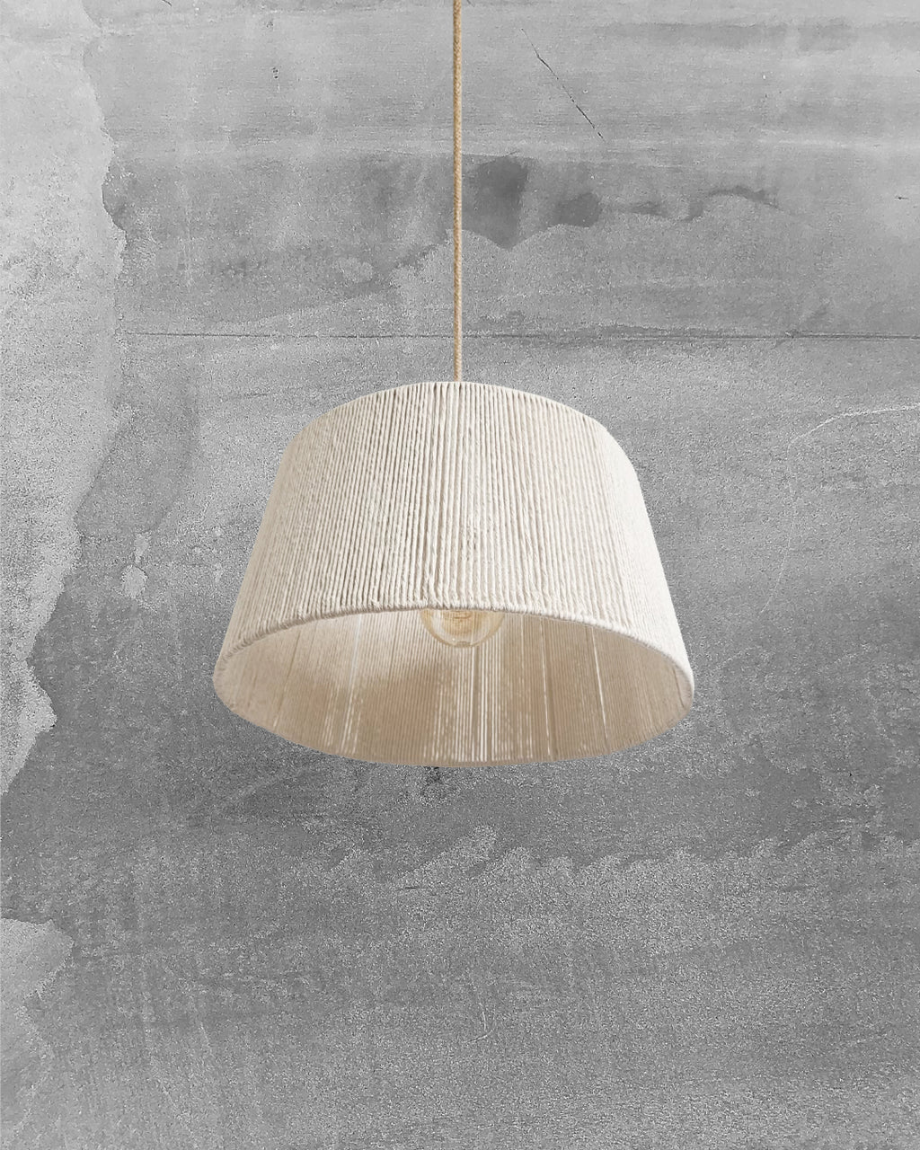 Lámpara Colgante Chic Semi Cónica 40 x 45 x 23 Algodón Crudo Sin fuelle