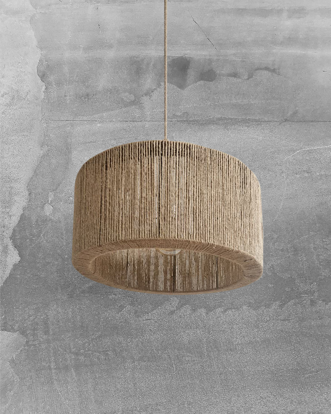 Lámpara Colgante Chic Cilíndrica 45 x 23 Yute natural Con fuelle