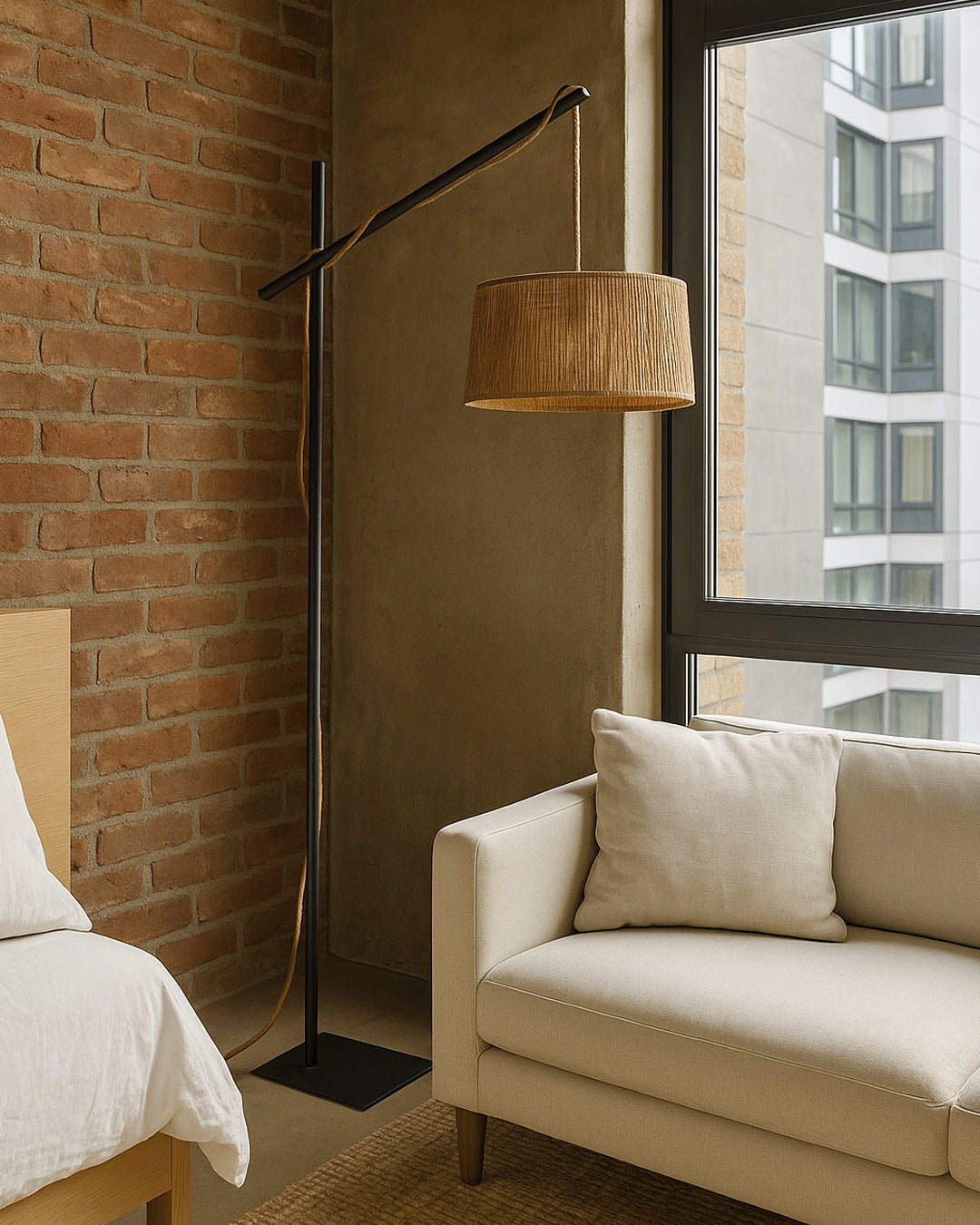 Lámpara de Pie Cruceta Rústic Cónica