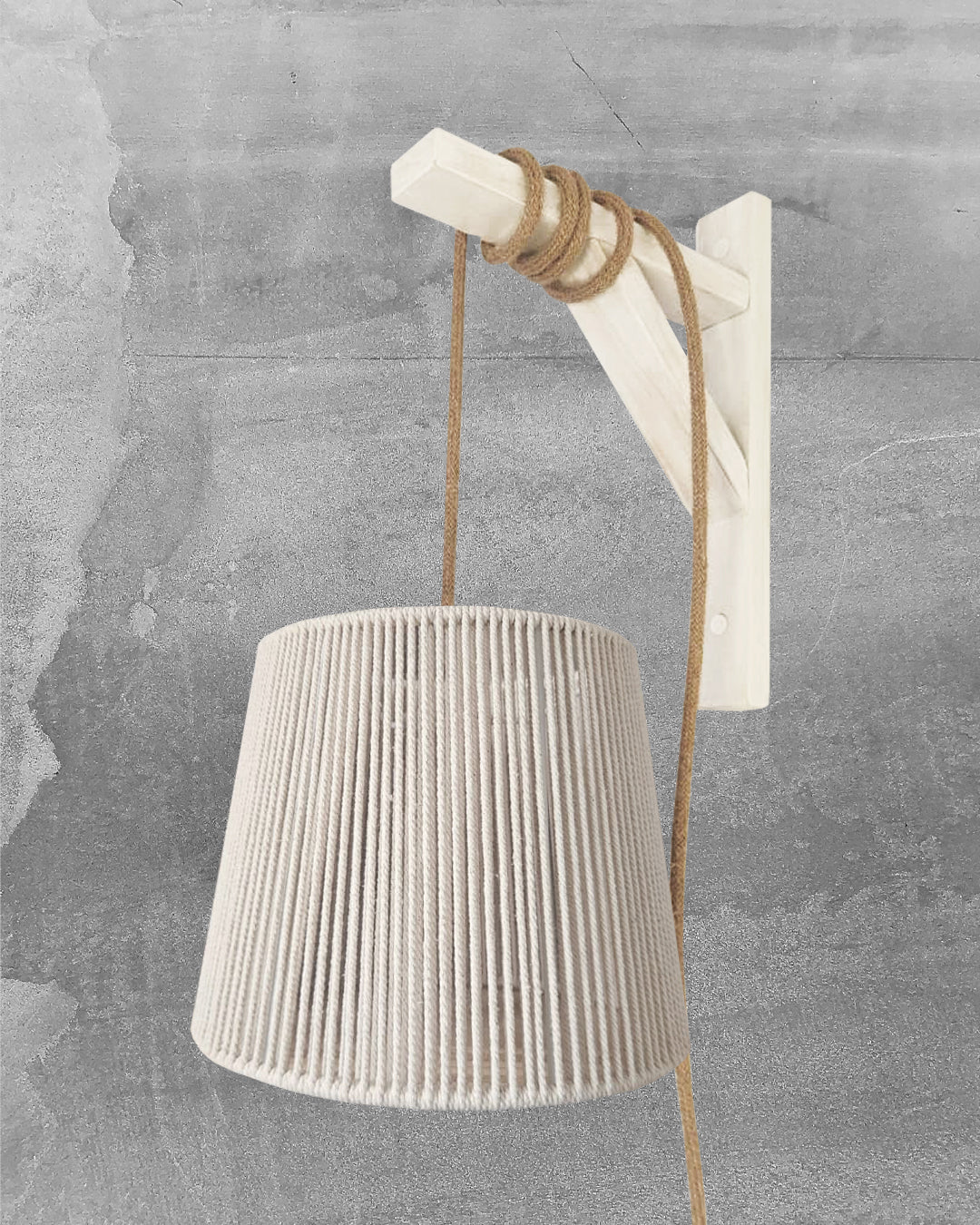 Lámpara Colgante con Soporte Origen Cónica Aldodón Crudo