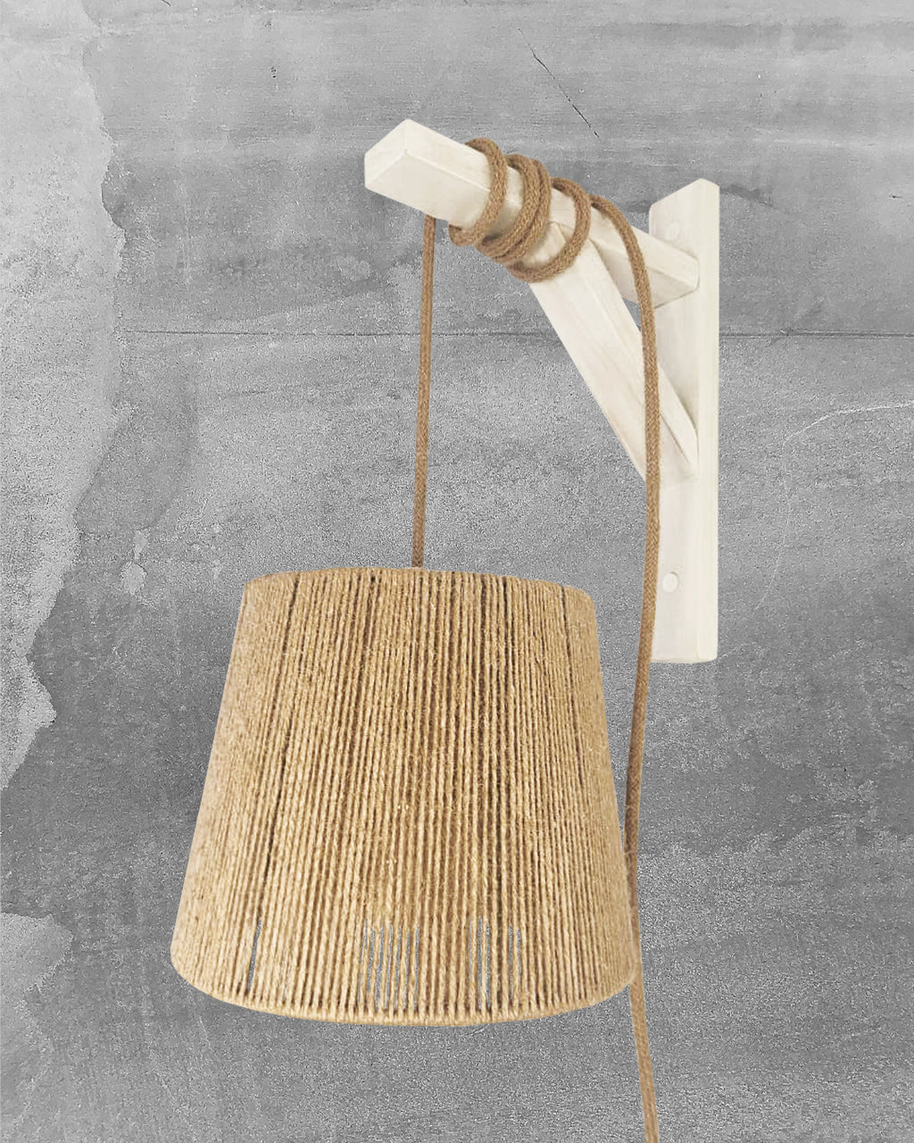 Lámpara Colgante con Soporte Origen Cónica Yute Natural