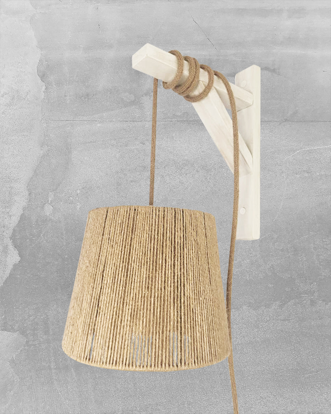 Lámpara Colgante con Soporte Origen Cónica Yute Natural