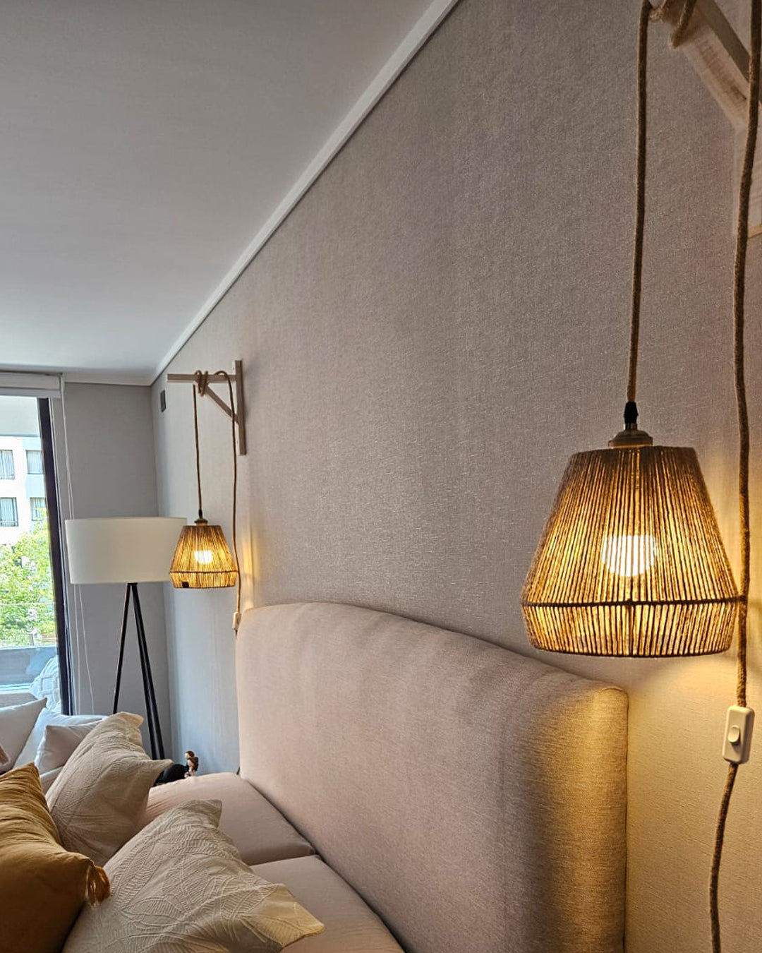 Lámpara Colgante con Soporte Origen Rombo Yute