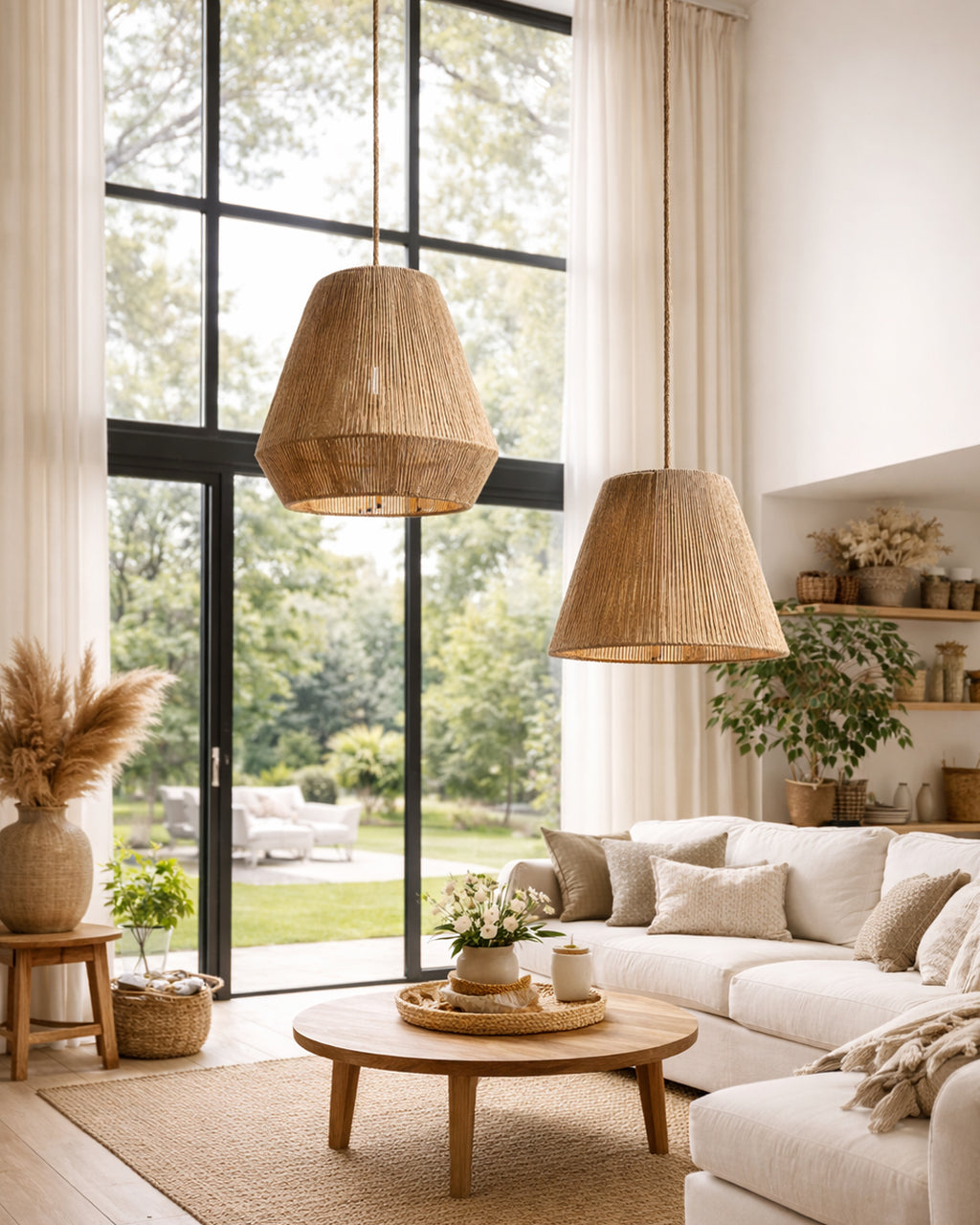 Lámpara Colgante Diamante Chic Fibra Natural