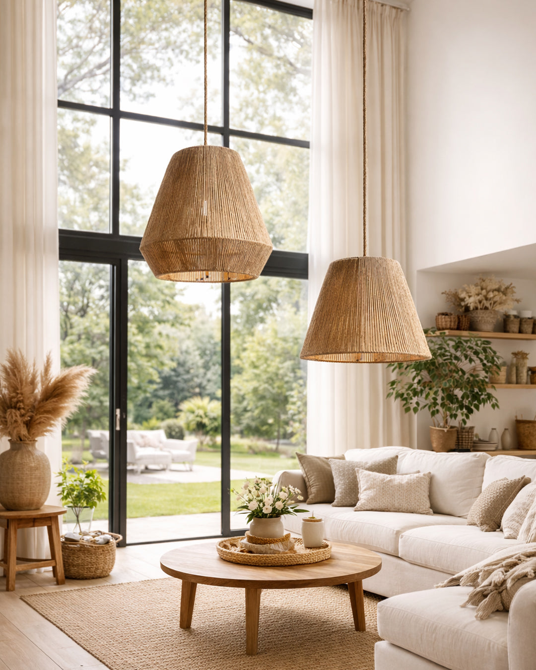 Lámpara Colgante Diamante Chic Fibra Natural