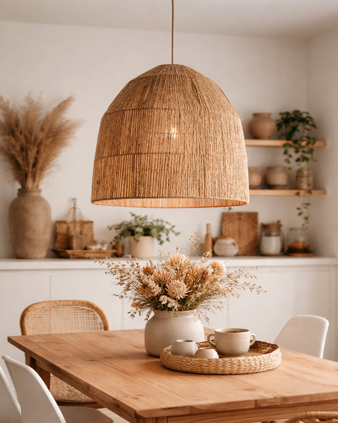 Lámpara Colgante Domo Chic 60 x 60 Fibra Natural