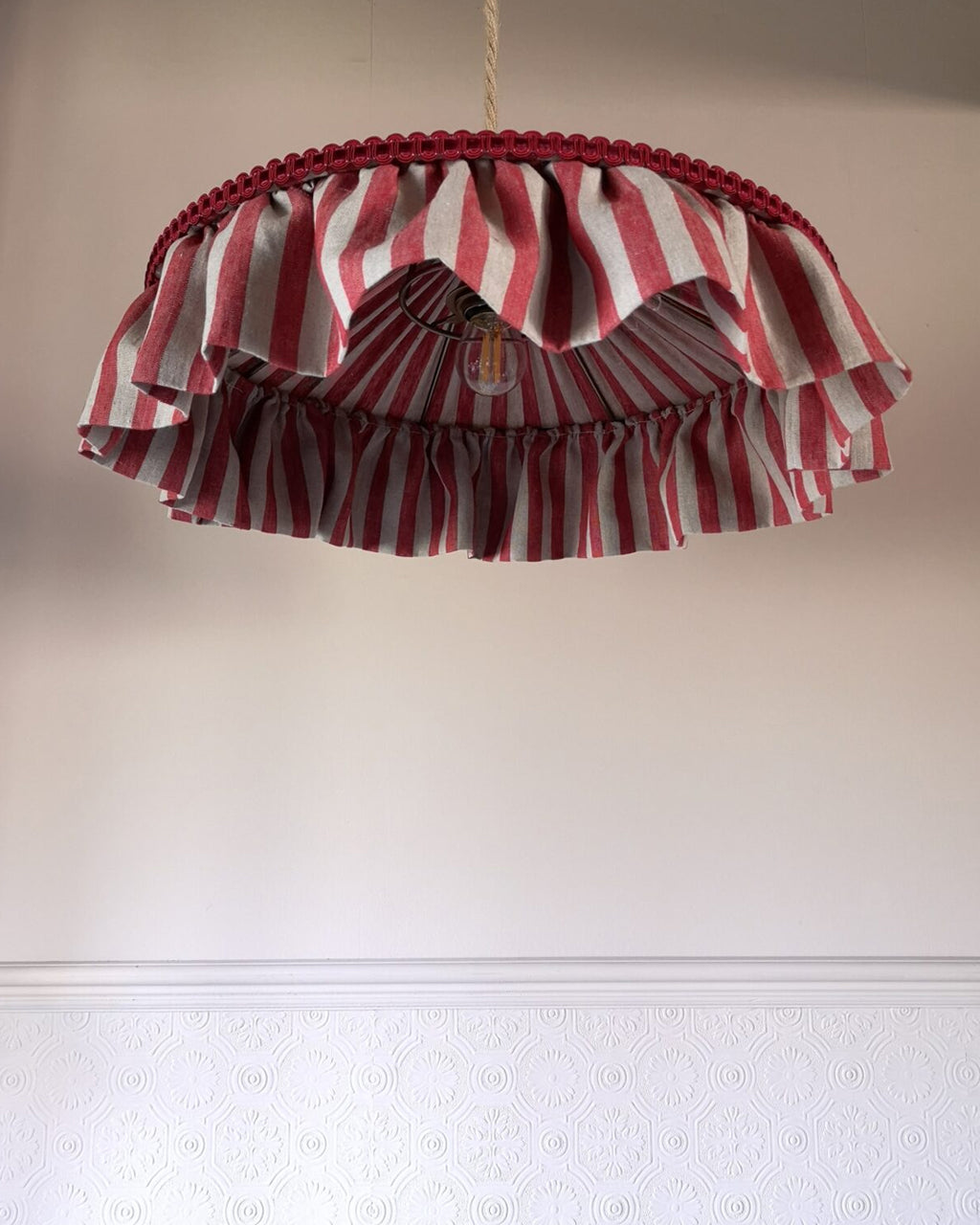 Lámpara Colgante Tiffany Rojo Beige