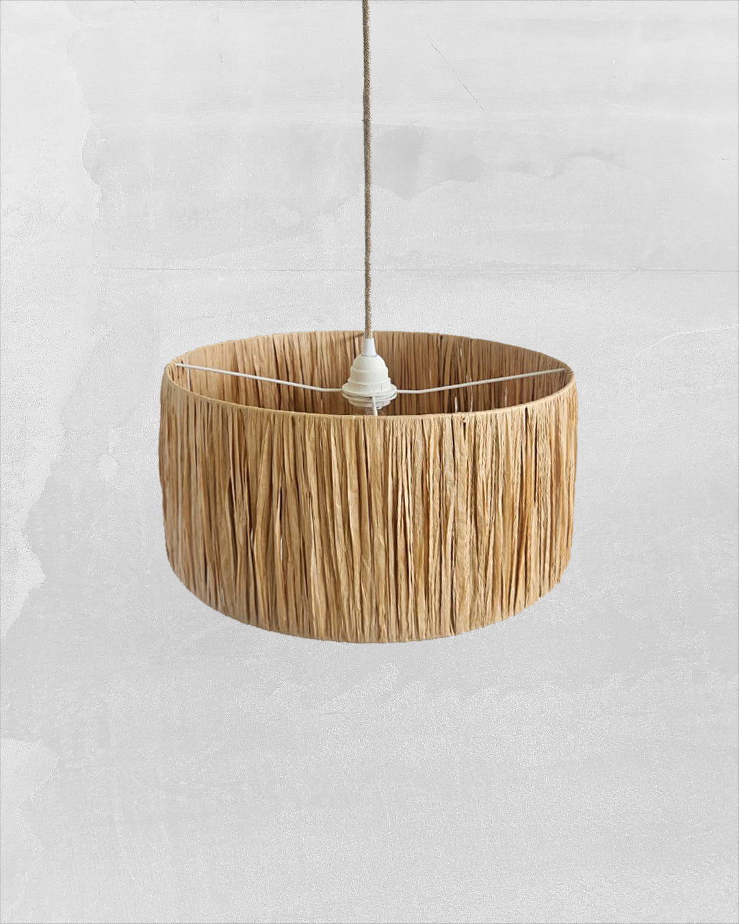 Lámpara Colgante Chic Cilíndrica 40 x 20 Rafia Sin fuelle