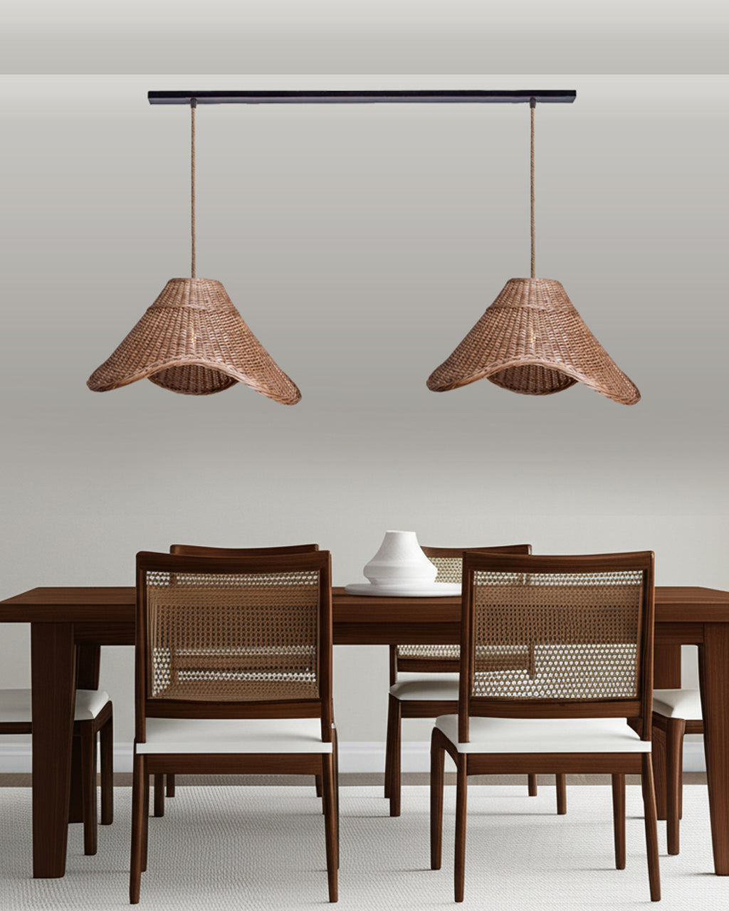 Lámpara Colgante Dúo Mantarrayas en Barra