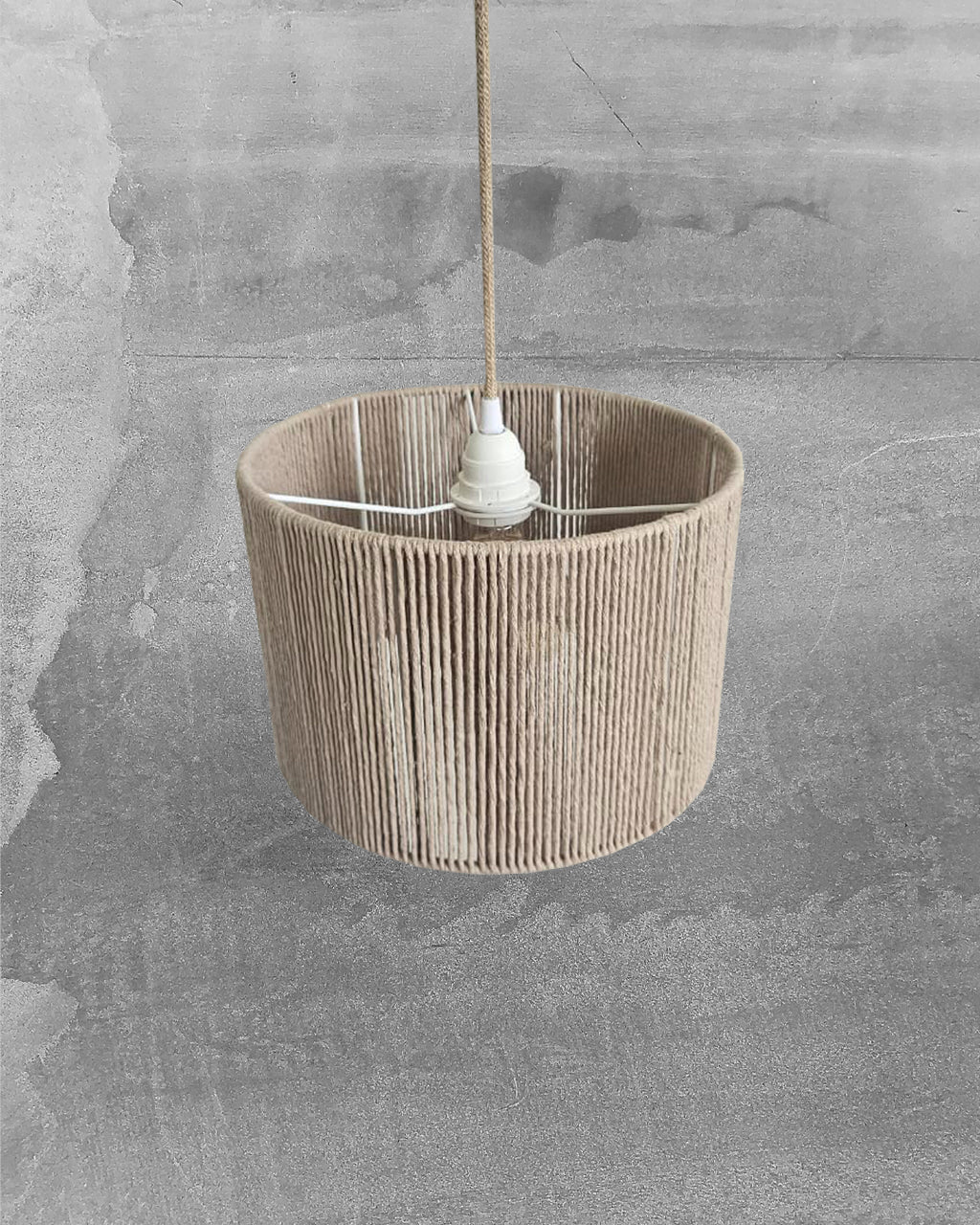 Lámpara Colgante Chic Cilíndrica 30 x 20 Algodón Sin fuelle